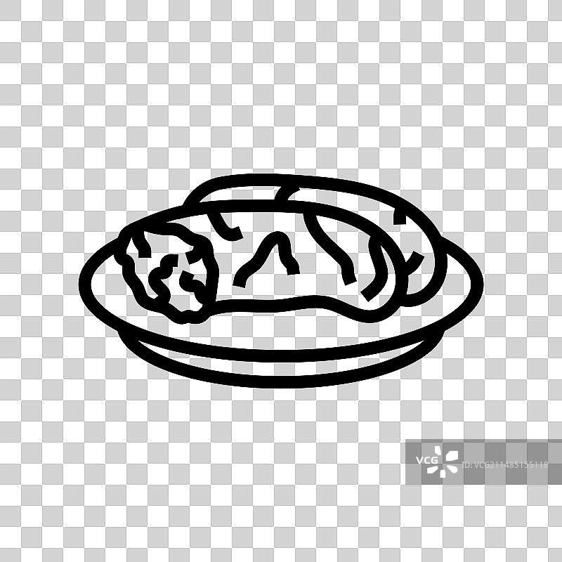 法式料理蔬菜杂烩线稿图标图片素材