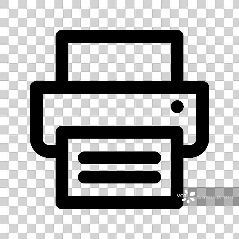 传真图标黑色，白色背景EPS10图片素材