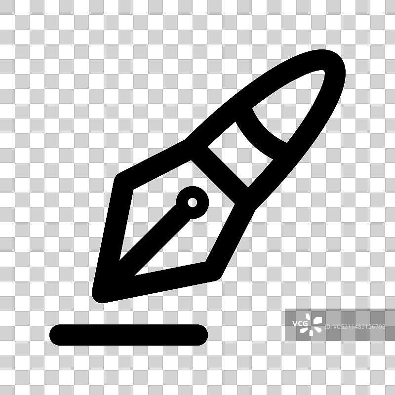 钢笔图标扁平设计风格EPS 10图片素材