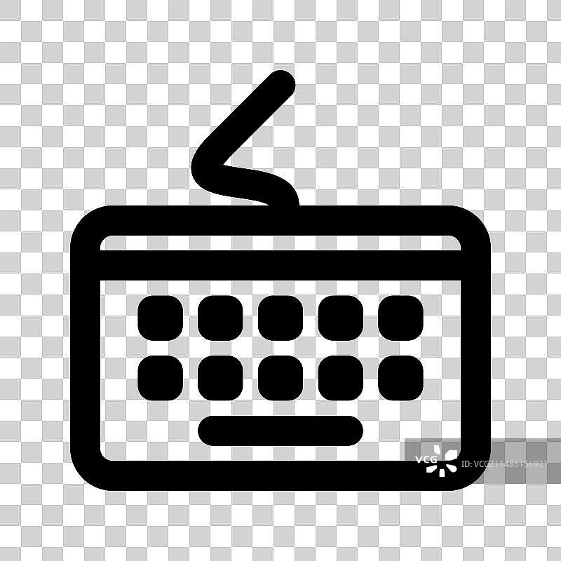 黑色键盘图标，白色背景图片素材