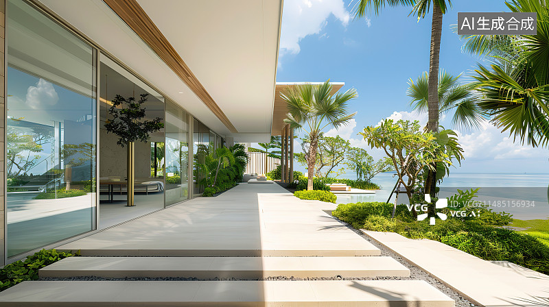 【AI数字艺术】酒店外部风光特写图片素材