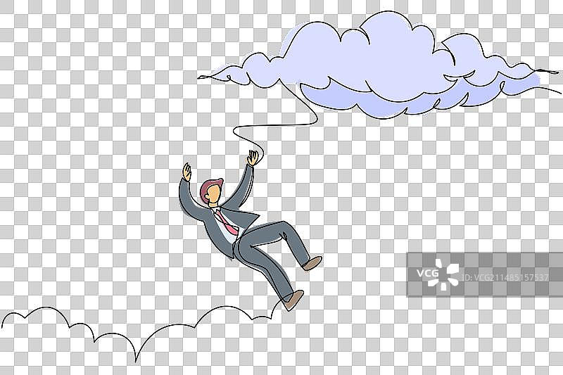 单线绘画：商人跌落图片素材