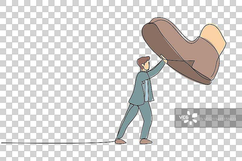 年轻商人单线画图片素材