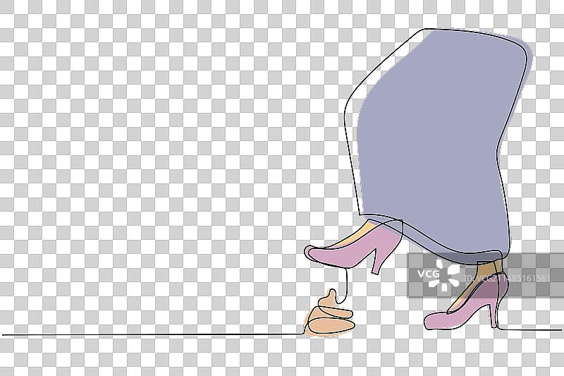 一笔画阿拉伯女商人图片素材