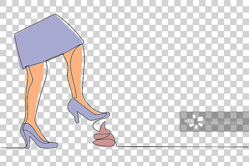 女商人单线画图片素材