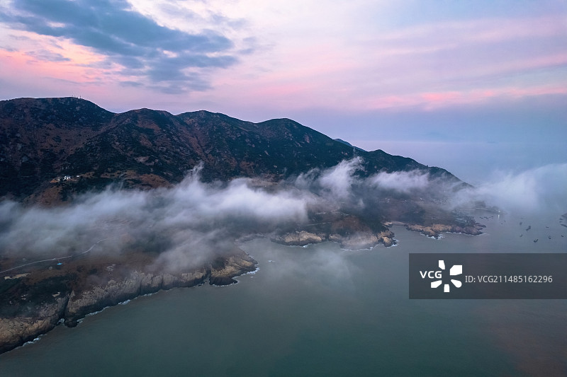 福建宁德福鼎嵛山岛海上云海日出自然风光航拍图片素材