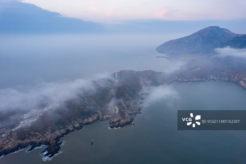 福建宁德福鼎嵛山岛海上云海日出自然风光航拍图片素材
