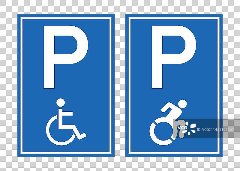 带有残疾人标志的残疾人停车标志图片素材