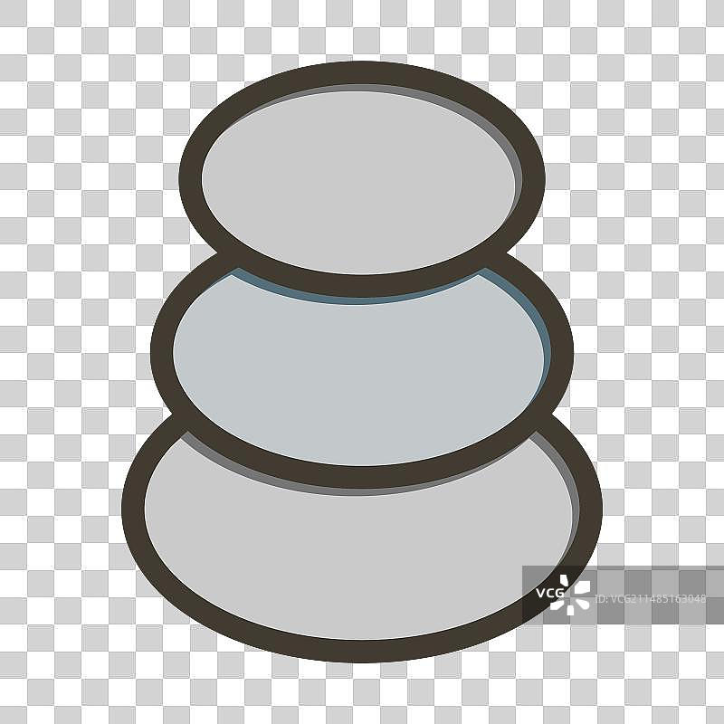 用于按摩的热石粗线填充颜色图标图片素材