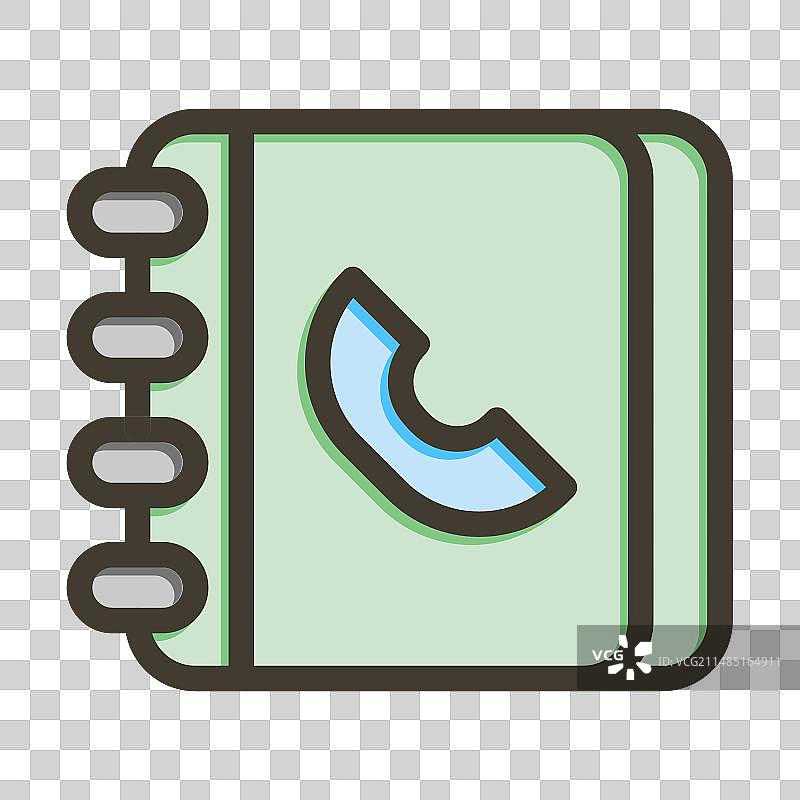 电话簿粗线填充颜色图标图片素材