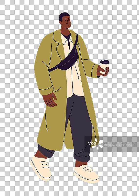 背腰包的时尚年轻人图片素材