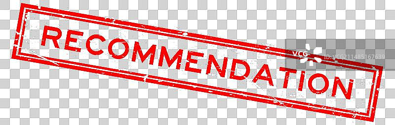 红色Grunge风格“推荐”方形印章图片素材