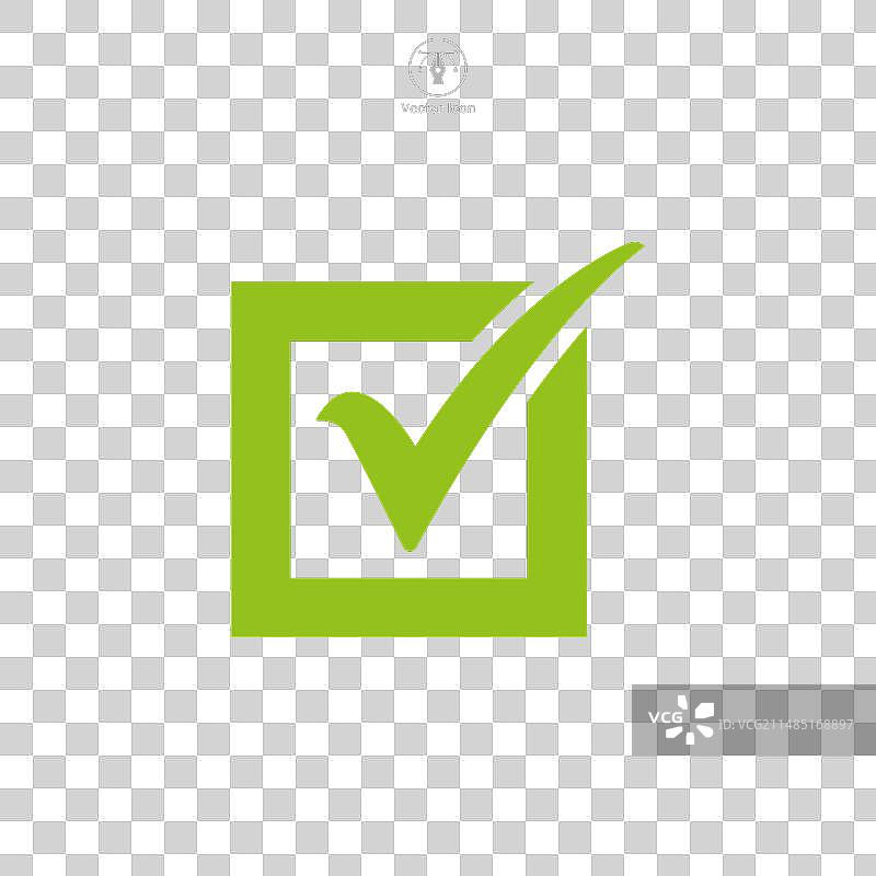 白色背景上的对号图标符号图片素材