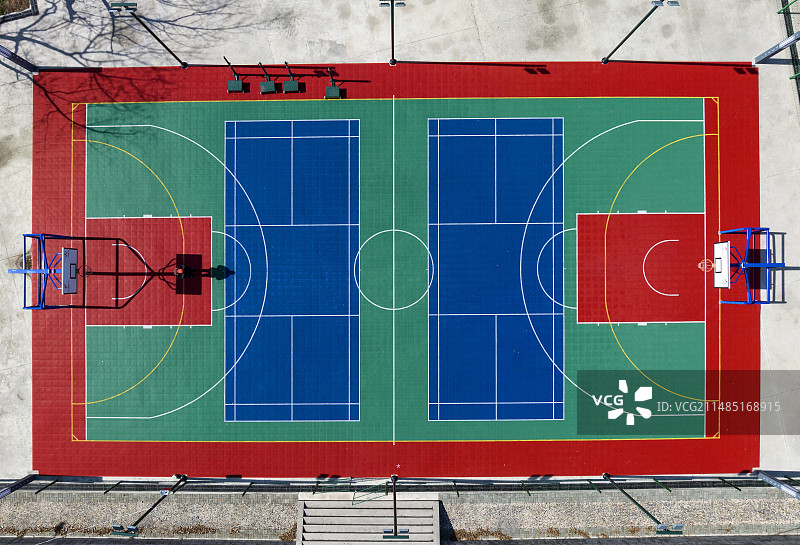 鄂州市华容区段店镇张湾村篮球场图片素材