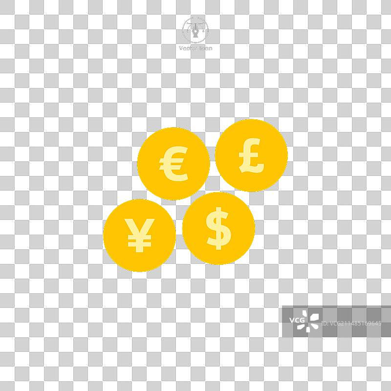 美元、欧元、英镑或日元货币符号图标图片素材