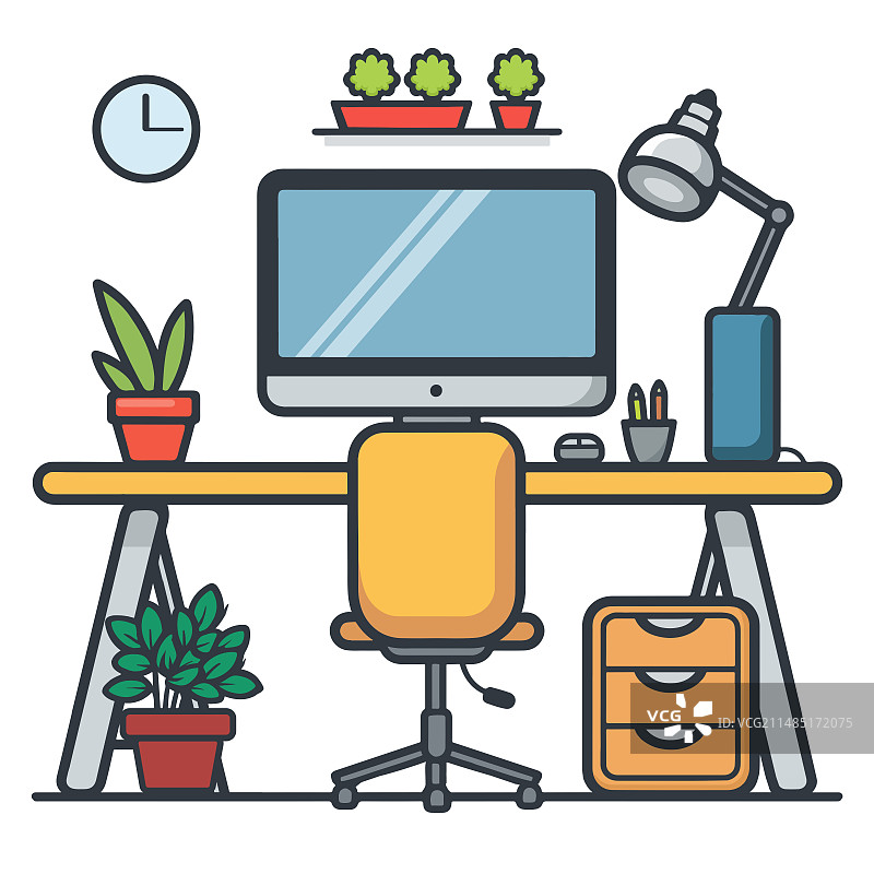 扁平风办公桌图片素材