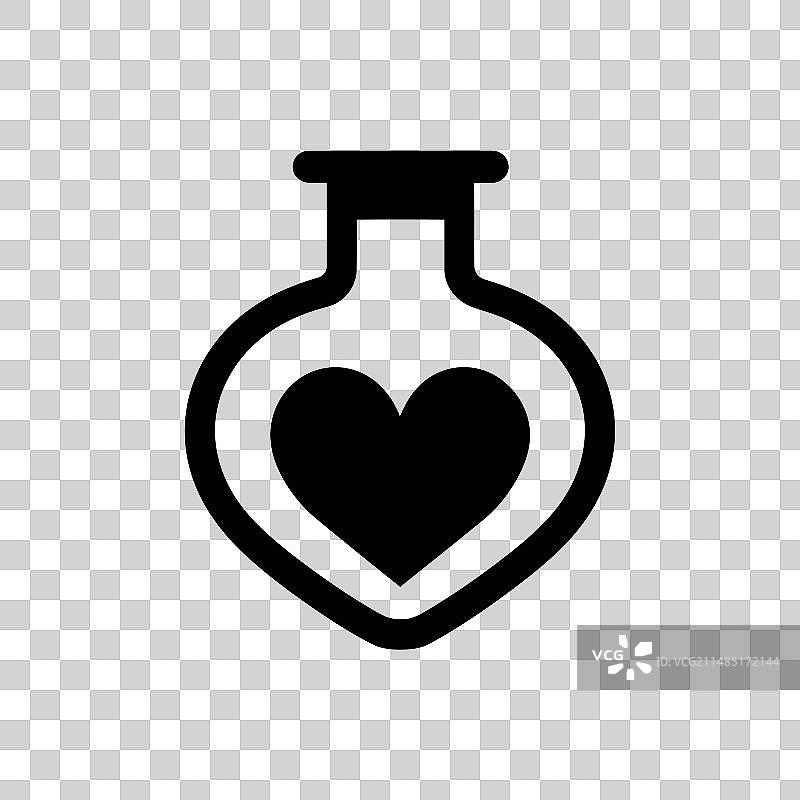 烧瓶中的爱情药水图标图片素材