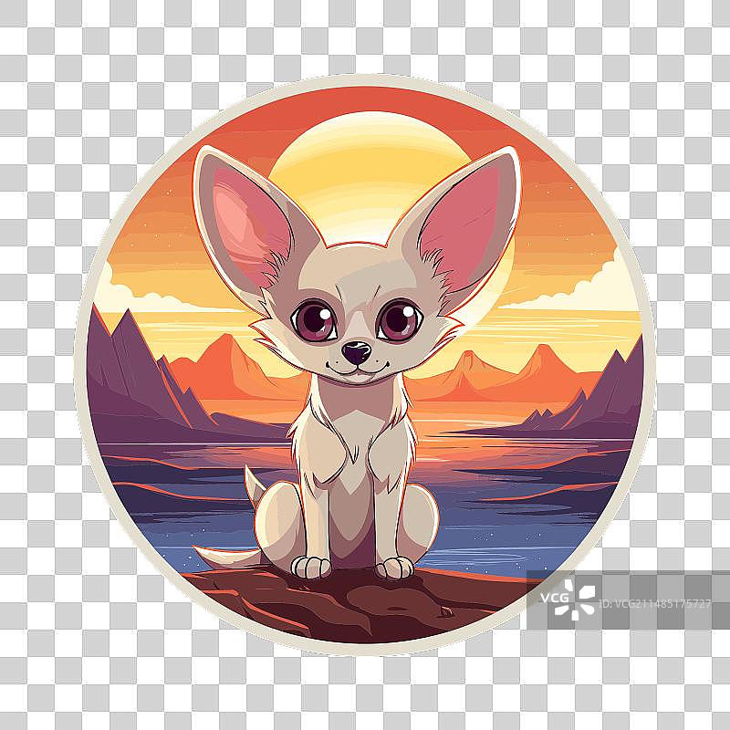 卡通风耳廓狐可爱角色图片素材