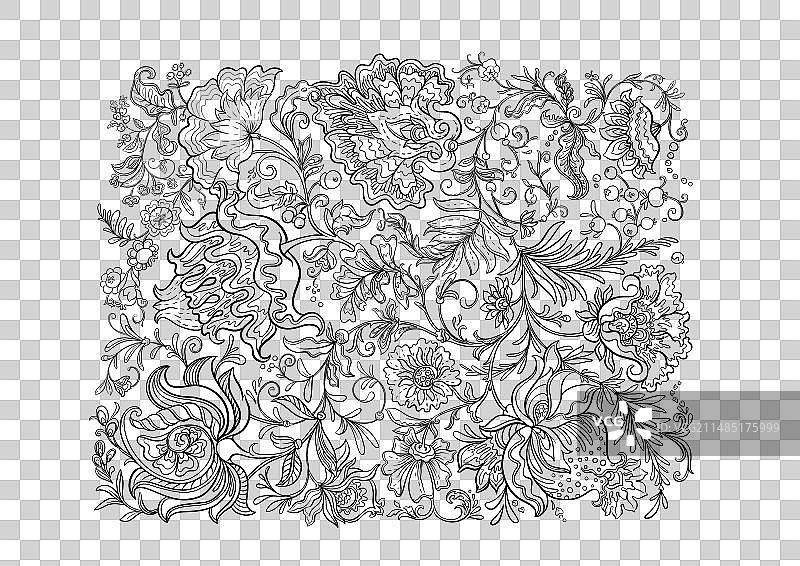 幻想花在复古复古雅各布图片素材