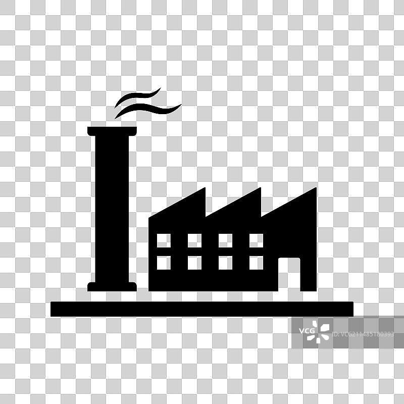 冒烟的工厂建筑轮廓图片素材