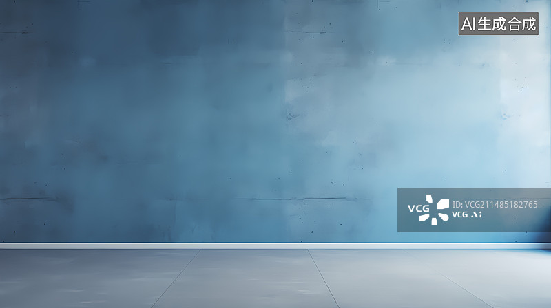 【AI数字艺术】室内蓝色墙面背景图片素材
