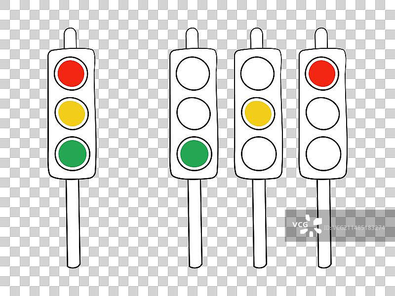 轮廓交通灯标志图片素材