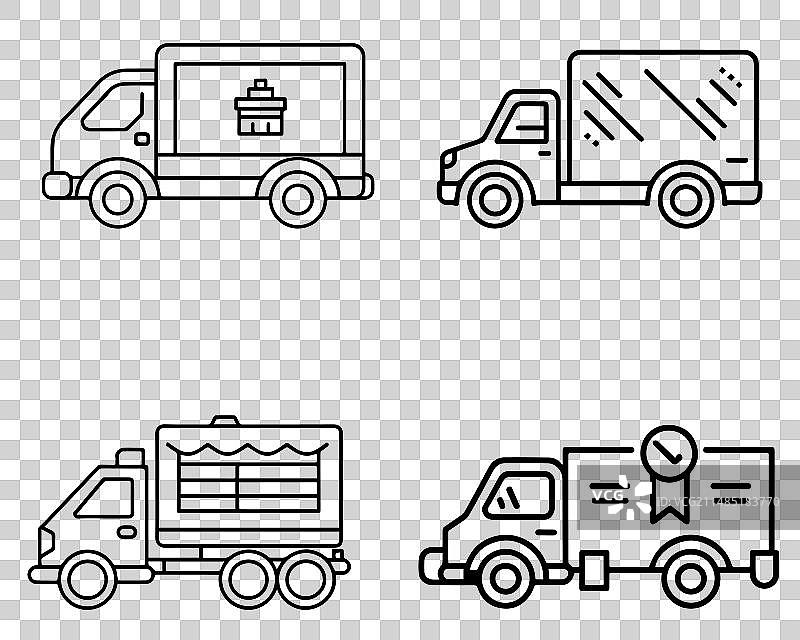 手绘物流轨迹图标图片素材