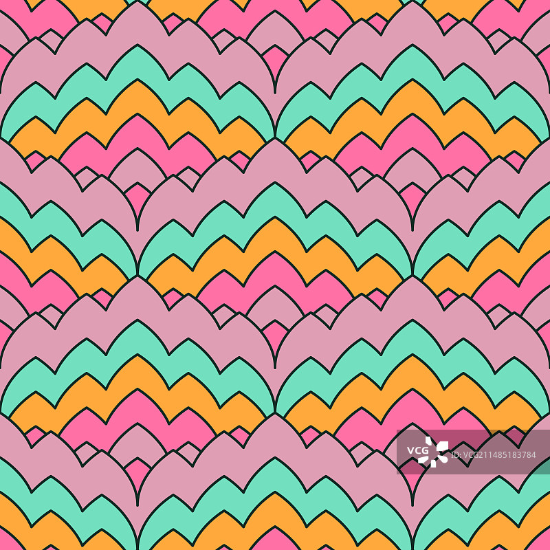 几何火焰针迹风格无缝图案图片素材