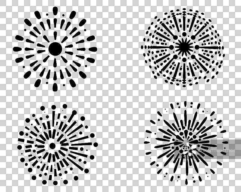 手绘烟花庆祝装饰v图片素材