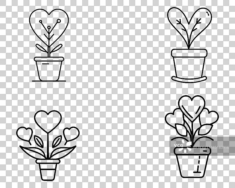 手绘花盆图片素材