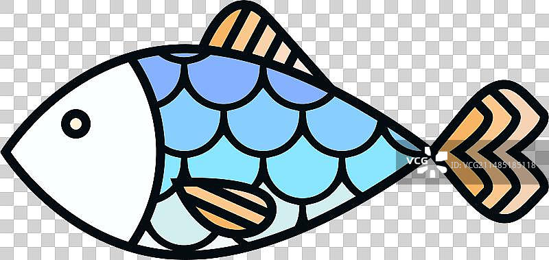 彩色鱼鳍鱼鳞设计图片素材