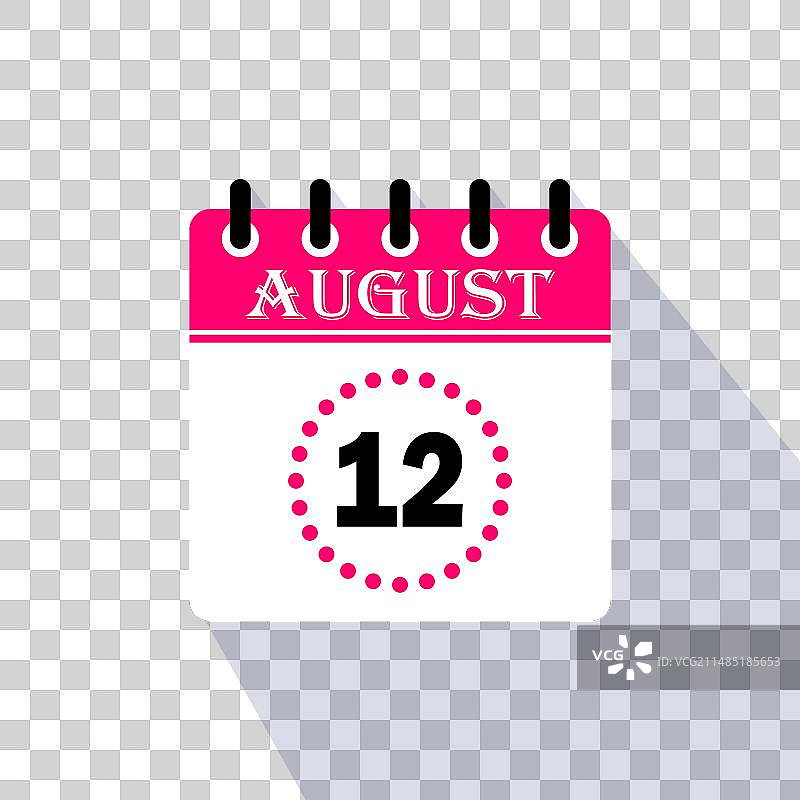 8月12日日历图标图片素材