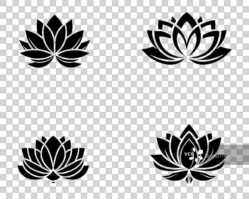 手绘莲花合集图片素材