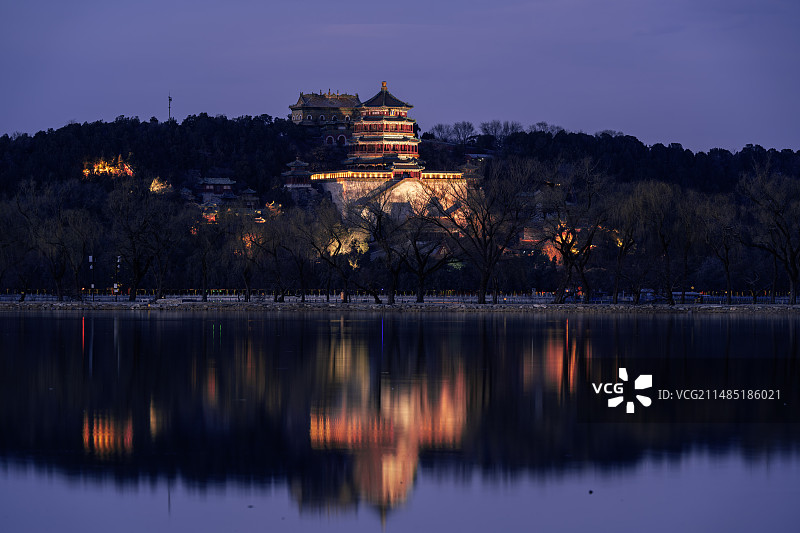 佛香阁景观夜色图片素材