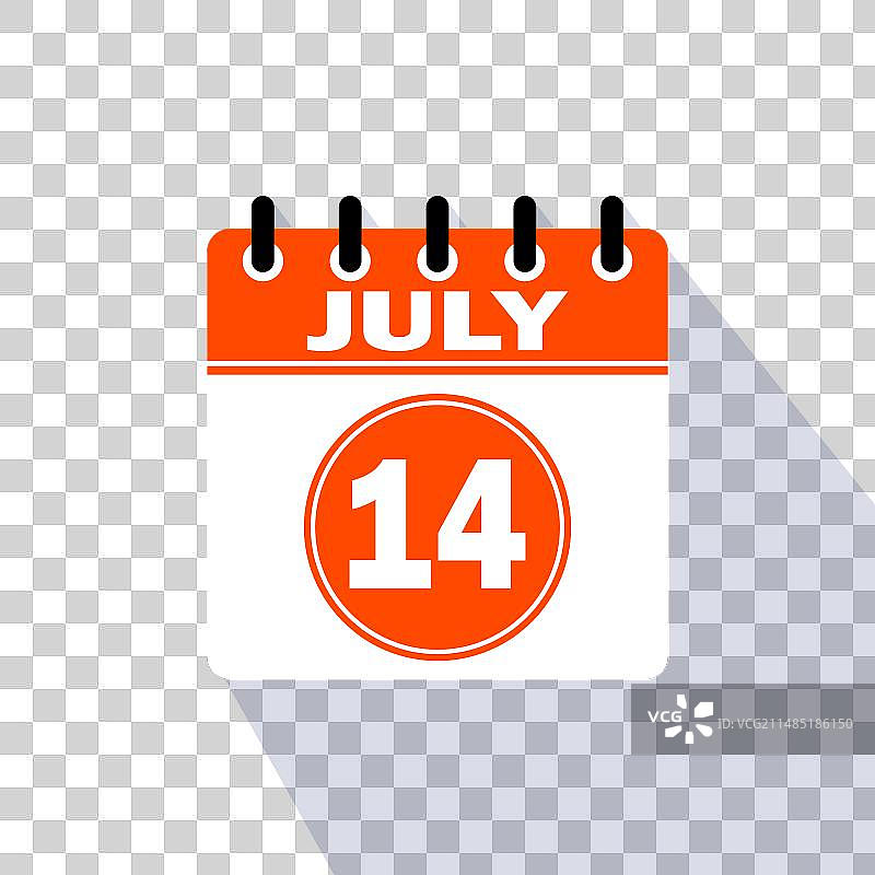 7月14日日历图标图片素材