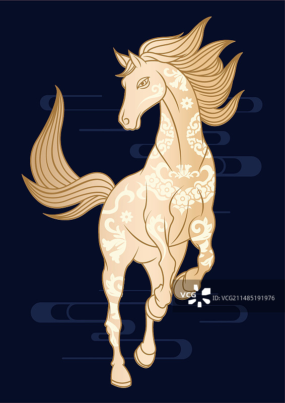 马插画图片素材