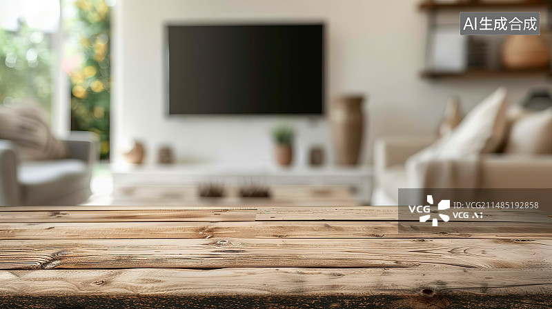 【AI数字艺术】家里桌子上的木头特写镜头图片素材