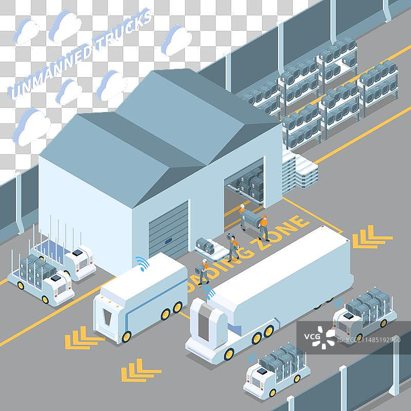 自动驾驶汽车2.5D合成图片素材