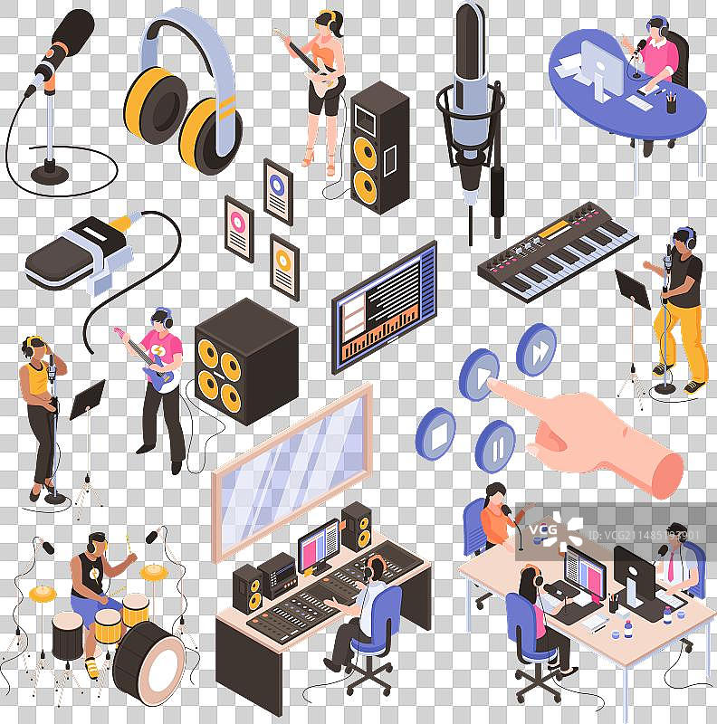 2.5D音频工作室场景图片素材