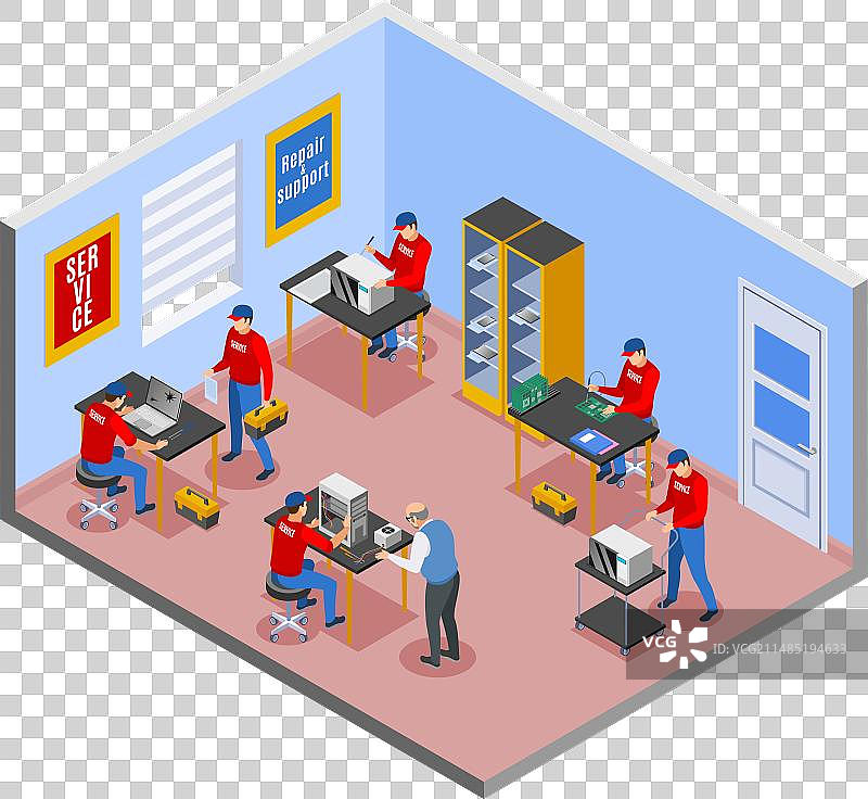 2.5D维修中心场景图片素材