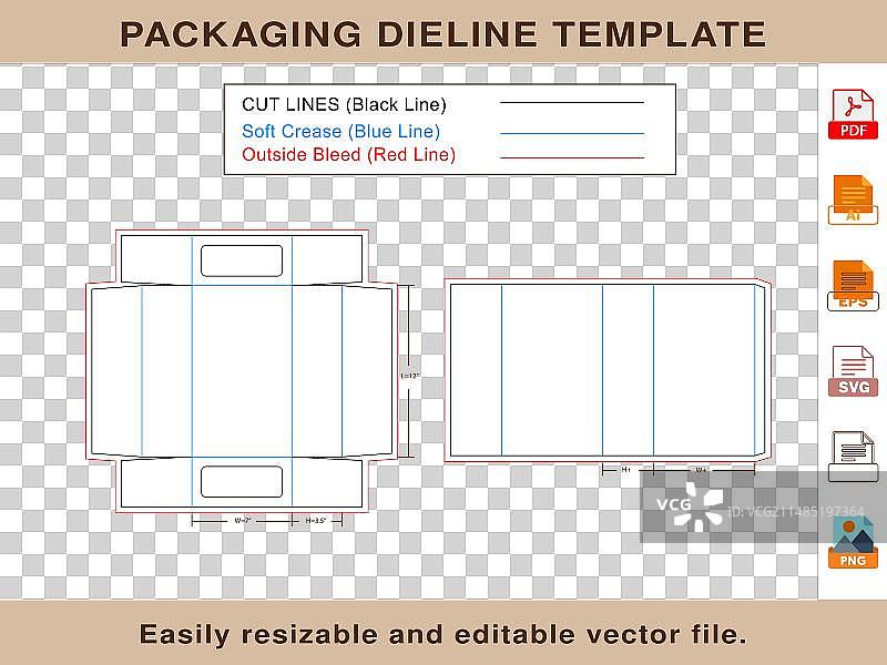 鞋盒火柴盒模线模板图片素材