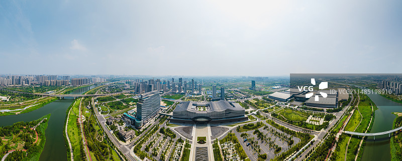 长沙南站长沙国际会议中心航拍全景图片素材