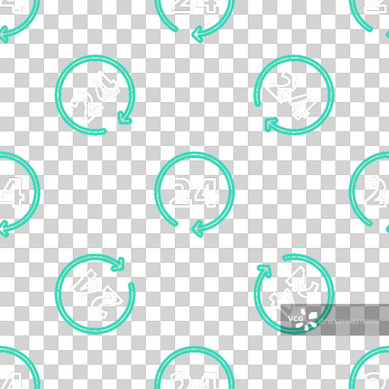 24小时时钟线条图标无缝图案图片素材