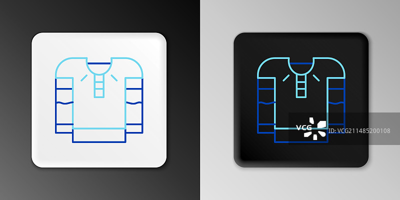 线条刺绣衬衫图标在灰色背景上隔离图片素材