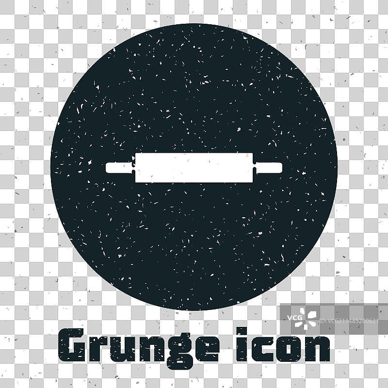 白色背景上的做旧风格擀面杖图标图片素材