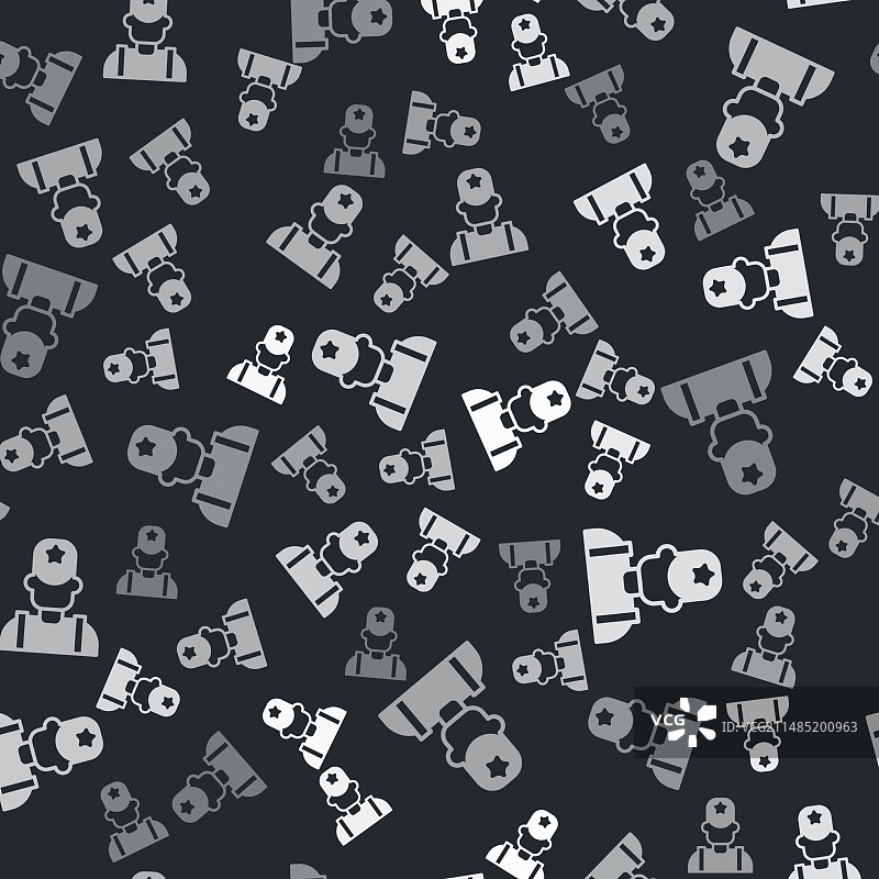 灰色警长牛仔帽与星星徽章图标图片素材