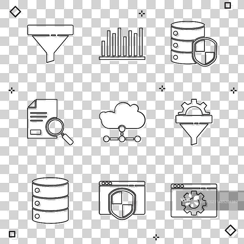 销售漏斗饼图信息图服务器套装图片素材