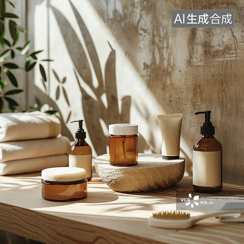 【AI数字艺术】洗护用品产品展示图片素材