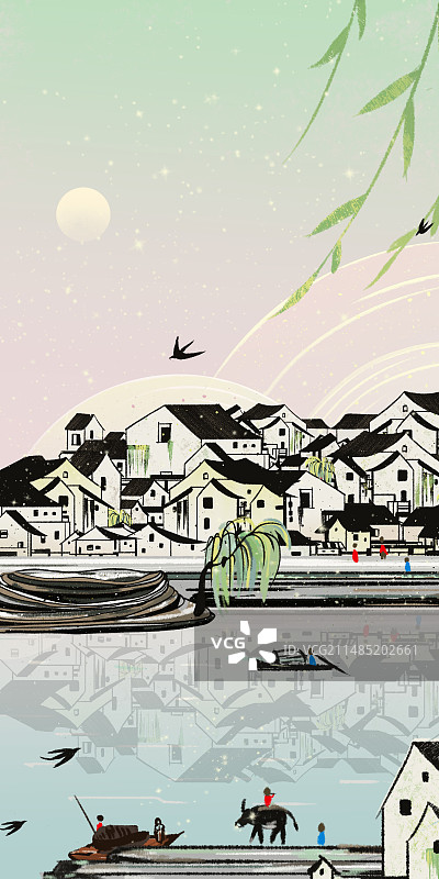 清明江南水乡图片素材