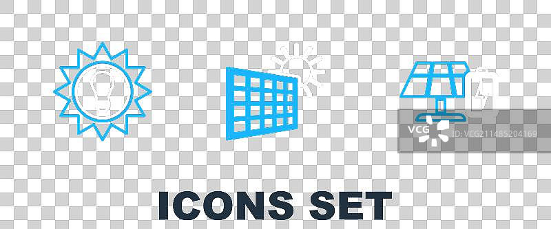 线条太阳能电池板、电池和太阳图片素材